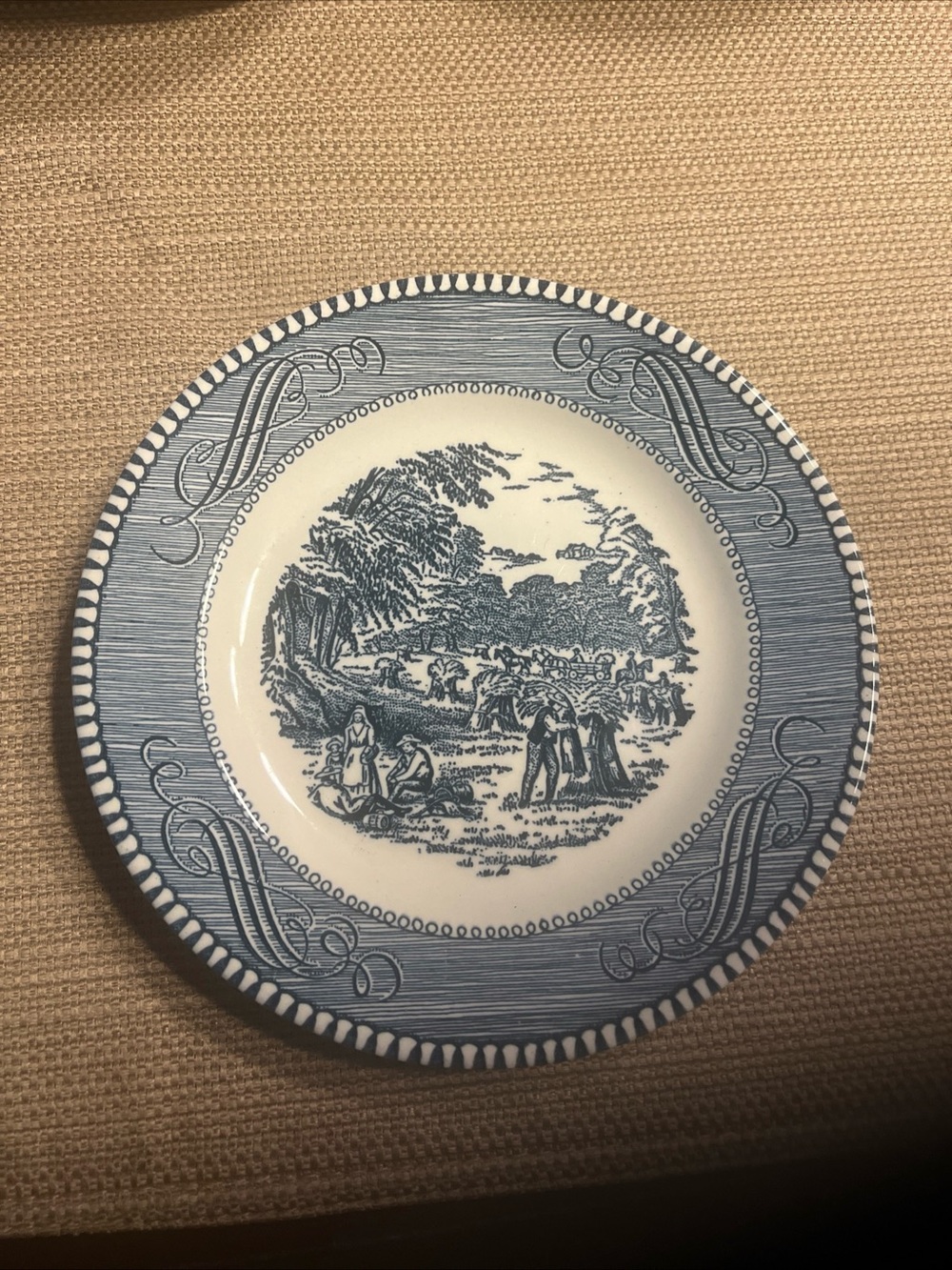 19. 1960’s vintage Currier & Ives early Americans Scenic Ceramic Dessert plates